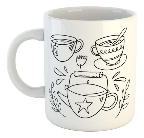 Taza Ceramica Te Tetera Tazas Te Negro Verde Desayuno