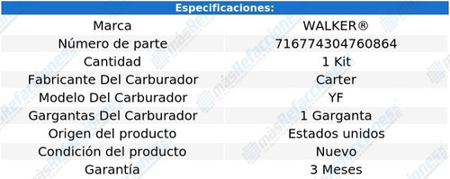 Kit Para Carburador Jeep Dj3 L4 2.2l De 1959 A 1960 Walker