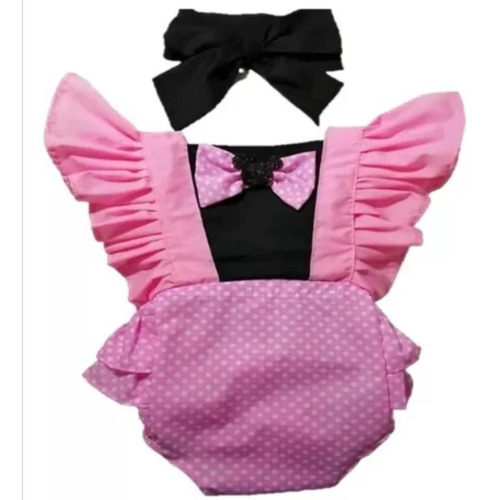 Pañalero Bebe Niña Minnie Con Diadema Hermoso