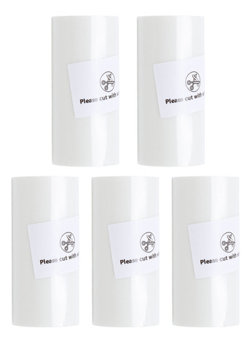Papel Térmico De Impresión De 5 Rollos, Adhesivo Transparent