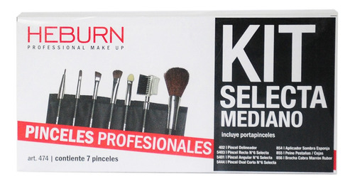 Heburn Kit Selecta Mediano 6 Pincel Y Brocha Maquillaje 474