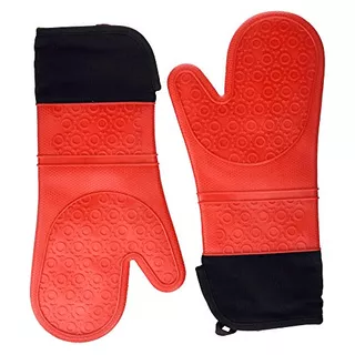Home Heat-resistant, Easy-clean, Extra-long Oven Mitts ...