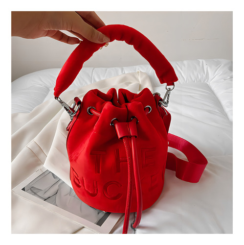 Bolso Multifuncional De Las Mujeres Urbanas De Moda Original Color Rojo Diseño de la tela Liso