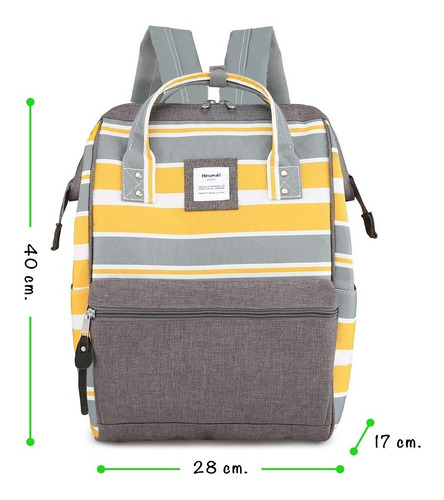 Imagen 2 de 6 de Mochila Himawari Rayada Con Usb Porta Notebook Envio Gratis