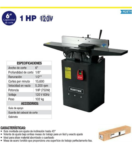 Canteadora 6 Base Cerrada 1 Hp Surtek Canteador Cn706a
