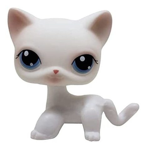 Figuras De Acción Mini Pet Rosa Blanco Pelo Corto Gato