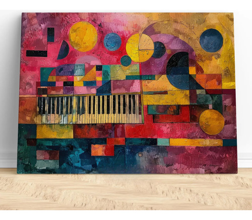 Cuadro Decorativo Notas Musicales Abstracto Canvas Canvas