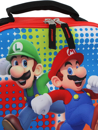 Super Mario Bros Fiambrera Escolar Con Aislamiento Suave Par