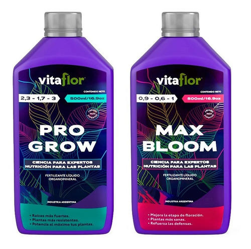 Terrafertil Fertilizantes Vitaflor Pro Grow Max Bloom 500ml