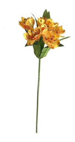 Galho Astromelia Artificial 45cm Flores Amarela | Parcelamento sem juros