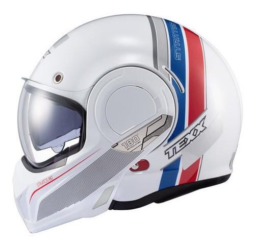 Capacete Texx Stratos Articulado 180 Robocop Cores Da Bmw Gs Cor Branco Desenho Solid Tamanho do capacete 56