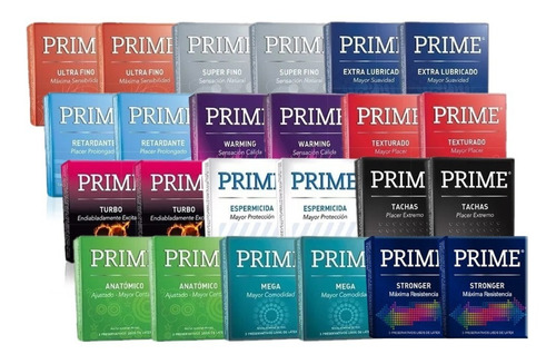 Preservativos Prime Mixtos X72u (24x3) - Elegí Como Quieras!