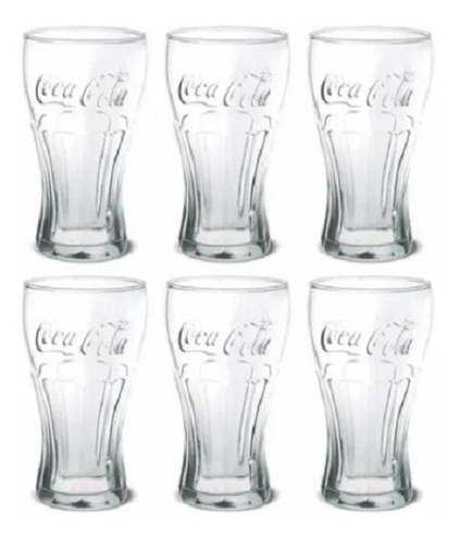 Copo Contour Cristal Coca-cola 300ml Kit Com 6 Unid.
