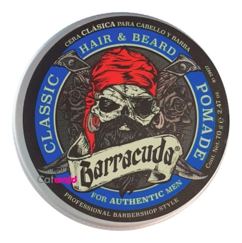 Cera Pomada Classic Cabello Barba Y Bigote Barracuda 70gr