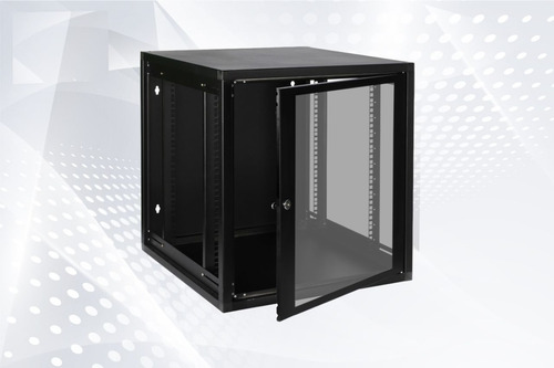 Mini Rack Parede 19'' 9u X 370mm Porta Aço/acrílico E Chave
