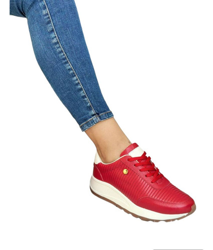 Zapatillas Calzado Deportivo En Cuero 100% Para Mujer