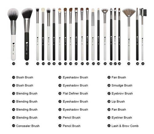 Juego De Brochas De Maquillaje Ducare Official Panda 31 Pro
