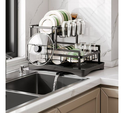 Cocina Doble Vajilla Rack Fregadero Asphalt Rack