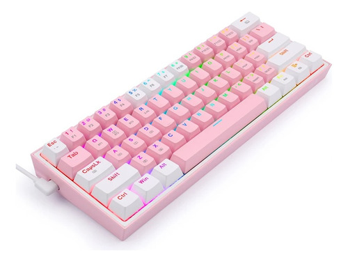 Teclado Redragon Fizz Pro K616 Rgb Rosa-blanco Español 