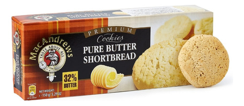 Biscoito Bolacha Cookies Premium Pure Butter Shortbread 130g