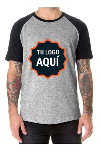 Remera Gris Ranglan Sublimada Personalizada Doble Estampado 