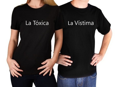 Playeras Duo Pareja Novios Amor Tóxica Y Vistima Pack 2 Pz