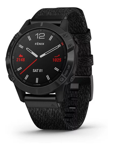 Reloj Garmin Fenix 6 Zafiro Negro Dlc Nylon Gps Smartwatch