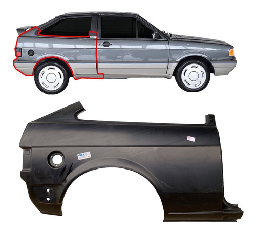 Lateral Traseira Gol 1987 Até 1995 Quadrado Passageiro 