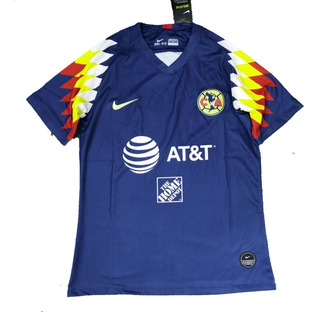 Nike Club América Df 2019-2020 Camisa De Futebol Casa Nova Amarelo Vermelho Azul Marinho