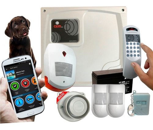 Kit Alarma Casa Celular+2 Sensor Pet+sirenas+control+bateria