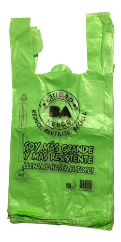 Bolsas Camisetas 45 X 55 Ciudad Verde/negro (x 200 Unidades)