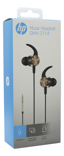 Audifono In Ear Metalico Dorado Dhh-3114 