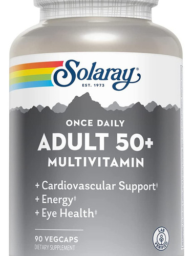 Multivitaminas Adult 50+, Coq10, Luteína, Enzimas - Solaray