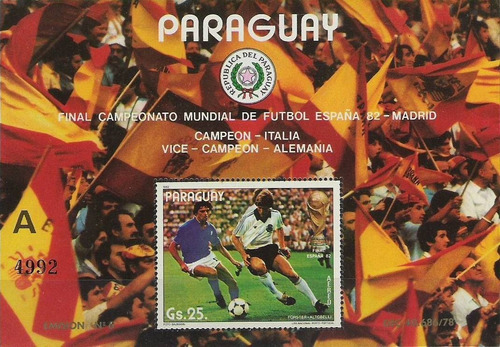 Mundial Fútbol '82 - Final -  Paraguay - Block Mint