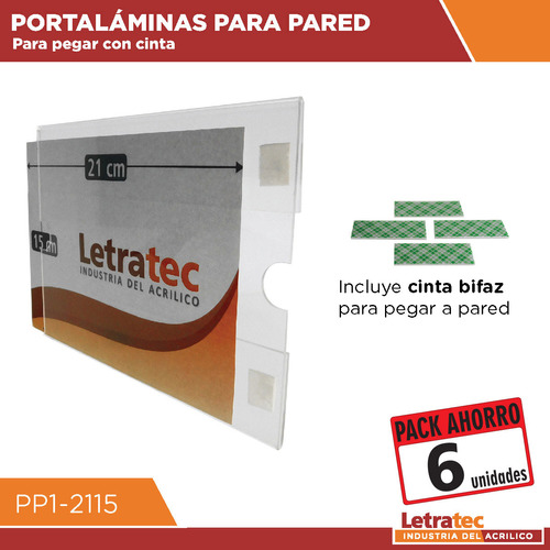 Porta Hoja De Pared Acrílico A5 Pp1-2115-6 Pack/6