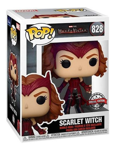 Imagem 3 de 4 de Boneco Funko Pop Feiticeira Escarlate 828 Wandavision Marvel