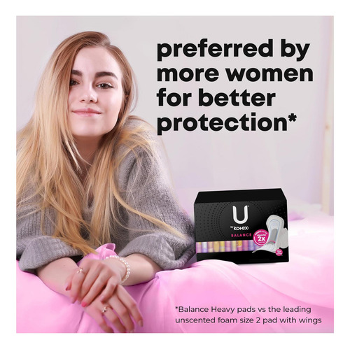 U Por Kotex Balance Almohadillas Ultra Delgadas Con Alas, 50
