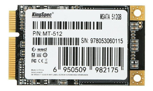 Imagen 1 de 3 de Disco sólido SSD interno KingSpec MT-512 512GB