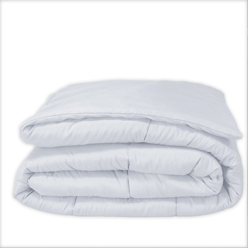 Edredom Casal King Bordado Micropercal 200 Fios Macio Cor Branco