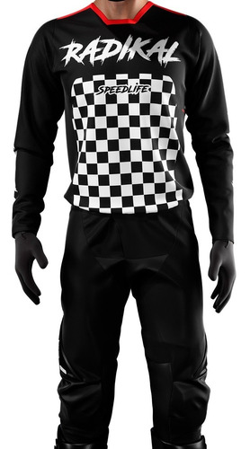 Equipo Conjunto Motocross Radikal Concept 2022 Flag Negro.