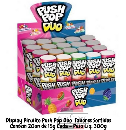 Display Push Pop Duo Pirulito De Dedo Sabores Sortidos - Nfe