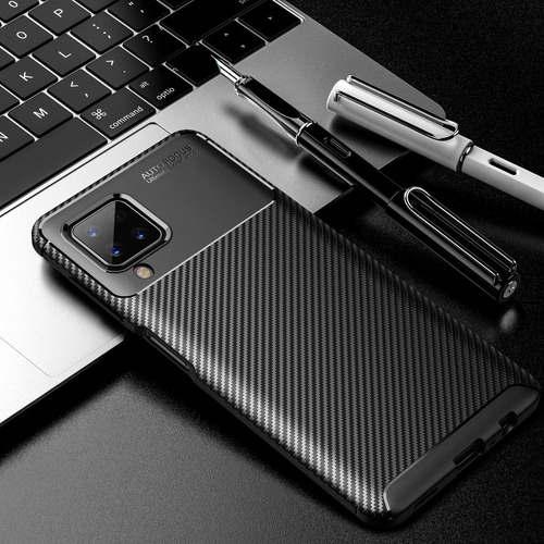Funda Silicona Fibra Carbono Para Galaxy A12/m12/f12+mica