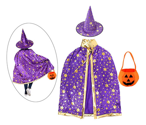 Conjunto De Disfraz De Halloween Para Niños Con Capa De