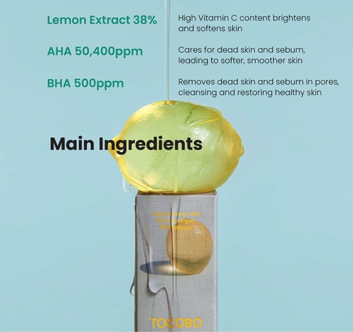 Tocobo Aha Bha Lemon Toner 150 Ml - Exfoliante Facial