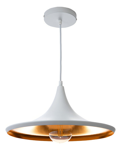 Lámpara Colgante Ava, 15 W, Base E27, Interior, Aluminio Estructura Blanco