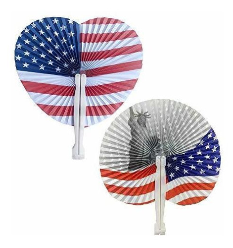 Imagen 1 de 4 de Bestage 20 Pack Estrellas & Stripes Abanicos De Papel 4 De J