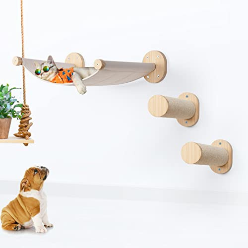 Bebobly Juego De Estantes Y Perchas De Pared Para Gatos, Ham