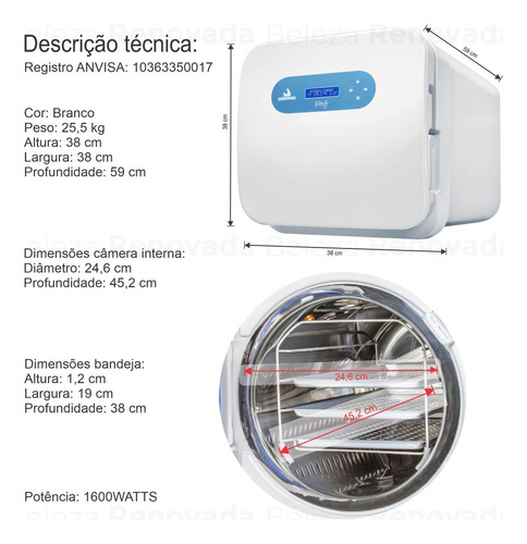 Autoclave Cristofoli Vitale Class 21l Esterilização