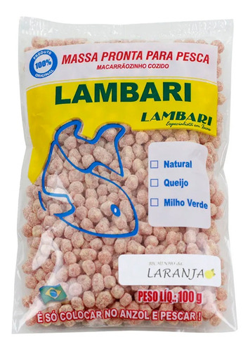 Massa Macarrão Pronta Pesca Bichinho Da Laranja 100g Lambari