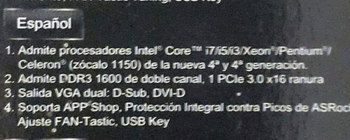 Placa Madre Asrock B85m-dgs,Sin Uso